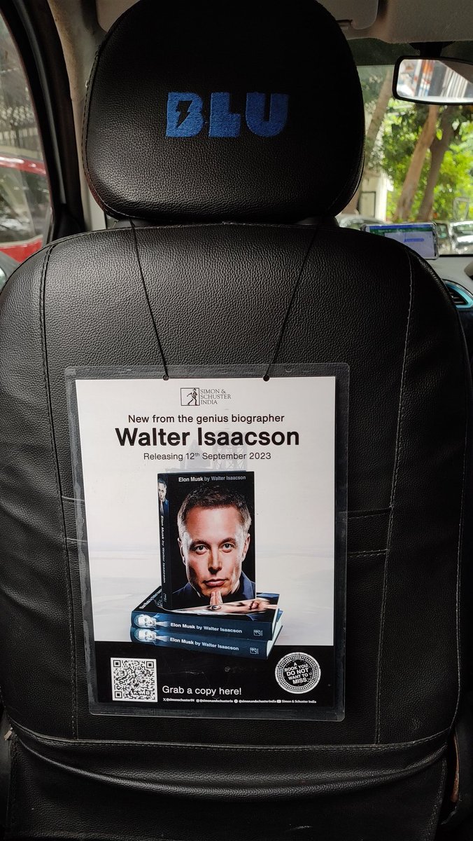 TheMediaAnt's tweet image. 🎉Exciting news! 📢We&apos;ve teamed up with the renowned publishing house, Simon &amp;amp; Schuster, to promote Walter Isaacson&apos;s latest masterpiece on Elon Musk. 

#BTLadvertising #incabadvertising #campaignexecution
#incabads #Bluesmartcabs