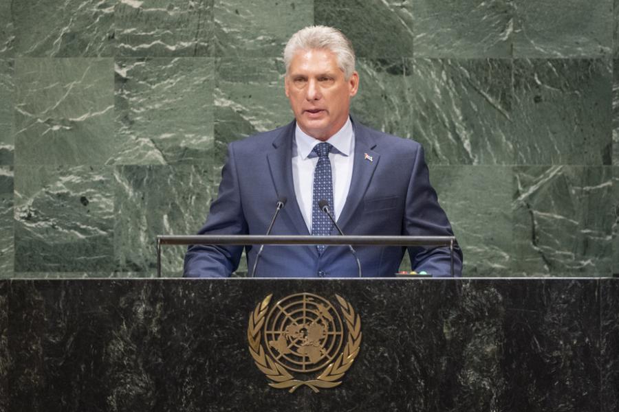 Este 19 de septiembre la voz de #Cuba se escuchará en la <a href="/ONU_es/">Naciones Unidas</a> nuevamente. El presidente <a href="/DiazCanelB/">Miguel Díaz-Canel Bermúdez</a> será el sexto orador y hablará también en su calidad de Presidente pro témpore del G77. Estamos con usted, presidente. #ElSurTambiénExiste #Matanzas #Cuba #MatancerosEnVictoria