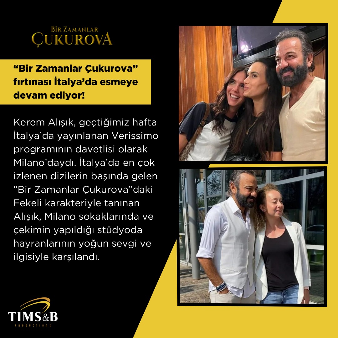 İtalya’da “Bir Zamanlar Çukurova” fırtınası esmeye devam ediyor! #BirZamanlarÇukurova’nın Fekeli’si Kerem Alışık, Milano sokaklarında hayranlarının yoğun sevgi ve ilgisiyle karşılandı. ✨ @bzcdizi #KeremAlışık