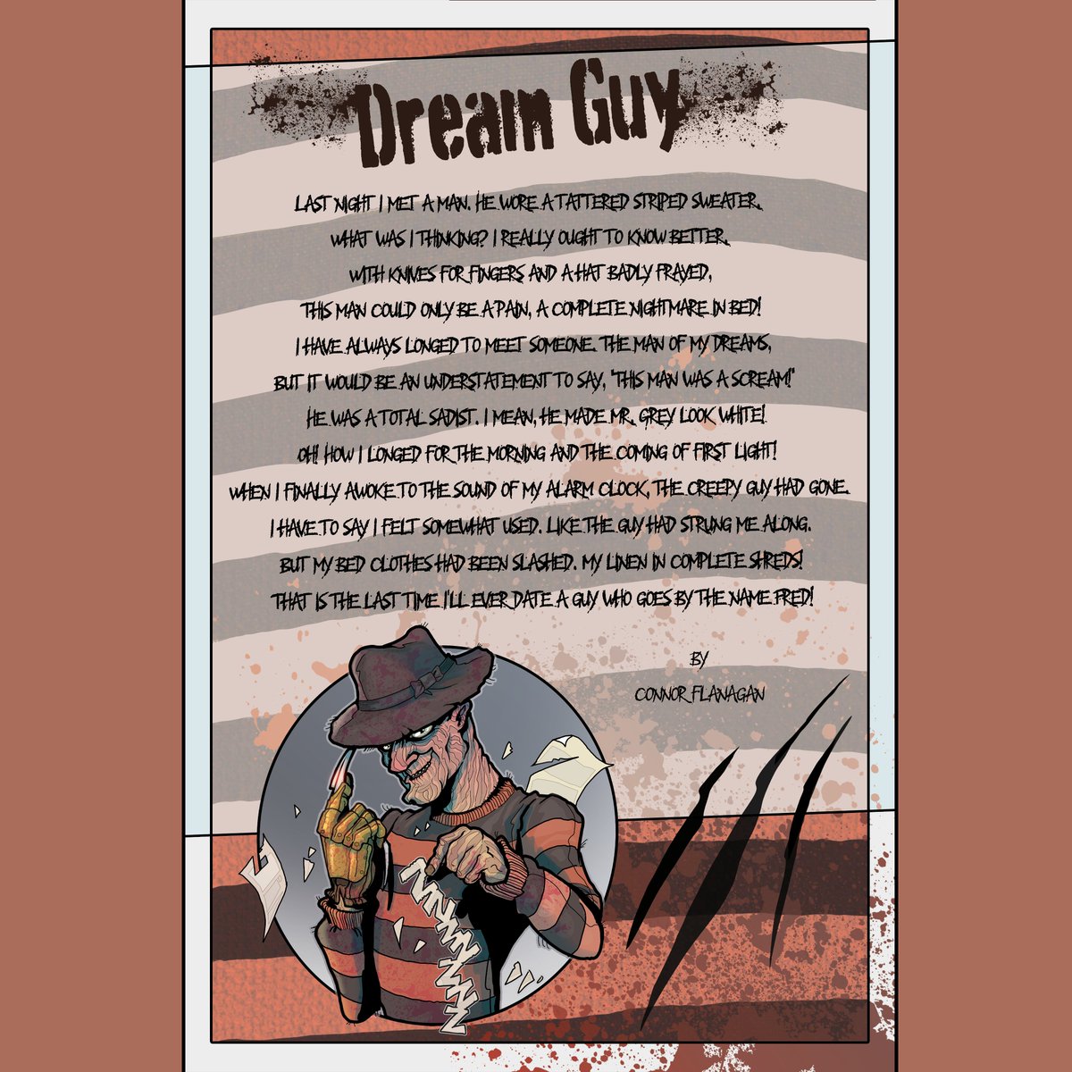 Dream guy! #elmstreet #anightmareonelmstreet #wescraven #robertenglund #poem #sketch #pencils #digitalinking #digitalcoloring #comicbooks