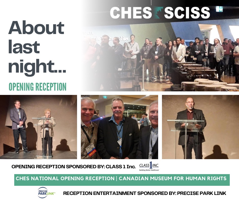 Thank you to this who joined us at last night 's #CHES2023 Opening Reception. It was a time to reconnect, mingle and appreciate the history at  the Canadian Human Rights Museum.