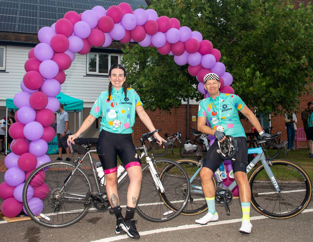 OSBGroupUK's tweet image. After 183 miles of cycling in aid of @DemelzaCharity, Group Managing Director, Mortgages &amp;amp; Savings Jon &amp;amp; @kentreliance Canterbury Branch Manager Christina weren&apos;t &apos;two tyred&apos; to celebrate, having raised £10k along the way 🚲💙

#WeAreOSB