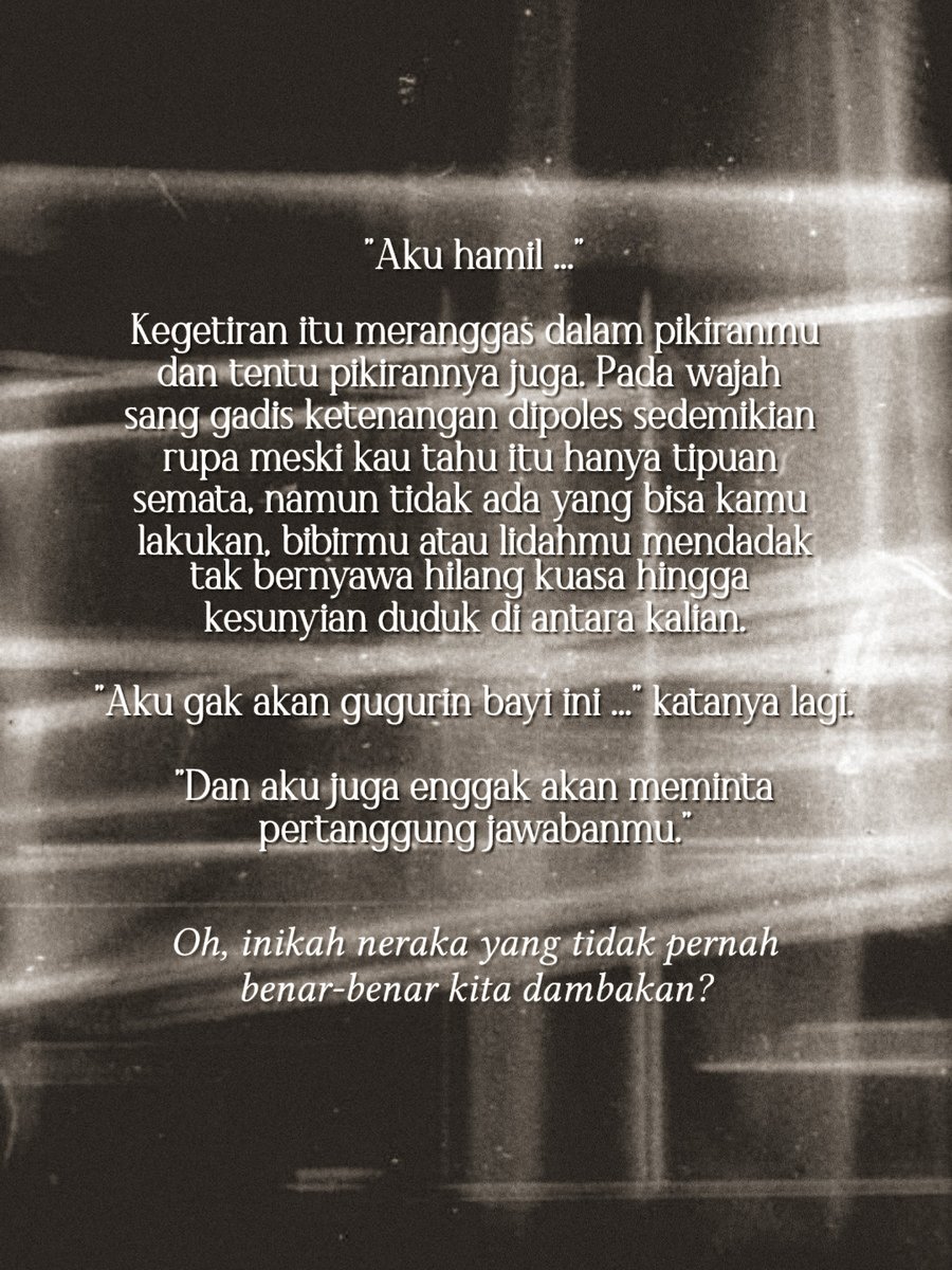 Syahdalika's tweet image. ᅠ
ᅠᅠ

( RETWEET ARE APPRECIATED )

** Aku tengah cari sosok si Tuan untuk menulis bersama, dengan gambaran kisah seperti: jpst.it/3n59f. Semua masih bisa didiskusikan, termasuk akhir cerita. Bila ada yang berminat boleh hubungi di pesan langsung. Terima kasih!

ᅠ
ᅠ