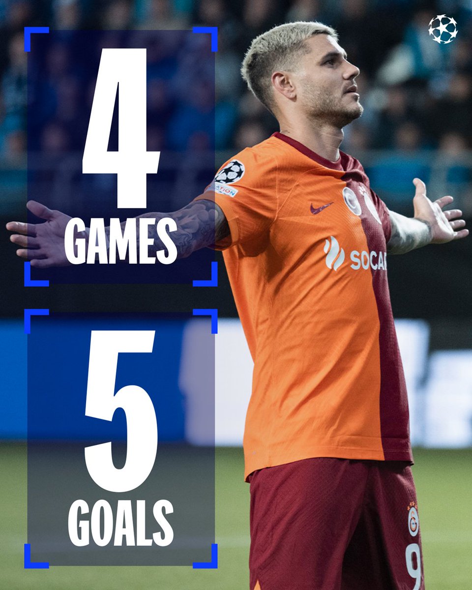 Icardi hitting form in the Turkish Super League 🔥

#UCL