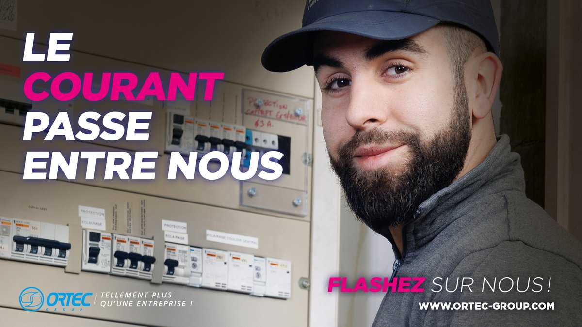 Ortec est spécialiste des services tertiaires en génie électrique, génie thermique et courants faibles. Par son maillage territorial, il est un interlocuteur de proximité des PME-PMI & professionnels multisites. #flashezsurnous le courant passe entre nous! ortec-group.com/carrieres/flas…