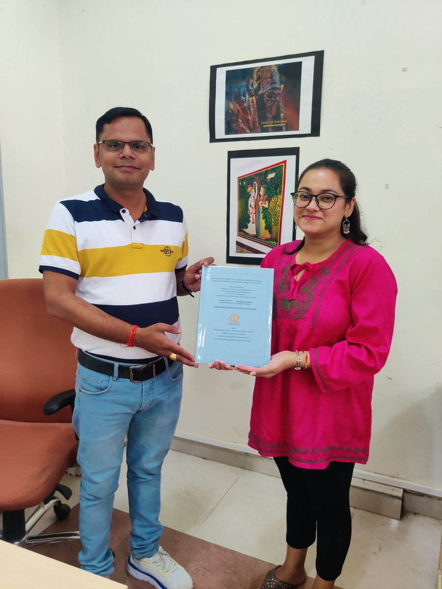 kumaranoopcms's tweet photo. Heartiest congratulations to my dear students P. Deepa, Kumar Shivam and Tanisha Mathur for successfully completing their MA dissertations on socially relevant issues. I wish all the best for their future endeavours 💐💐👏👏
#curaj #cmscuraj #macms
@CURajasthan
@cms_curaj https://t.co/as9d3CfCuS