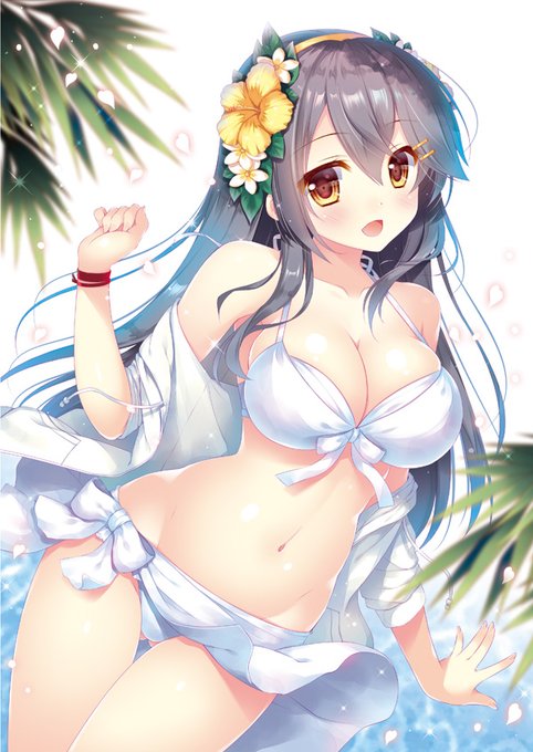 まだまだあちゅいので涼しそうな榛名貼っておきます🌺 