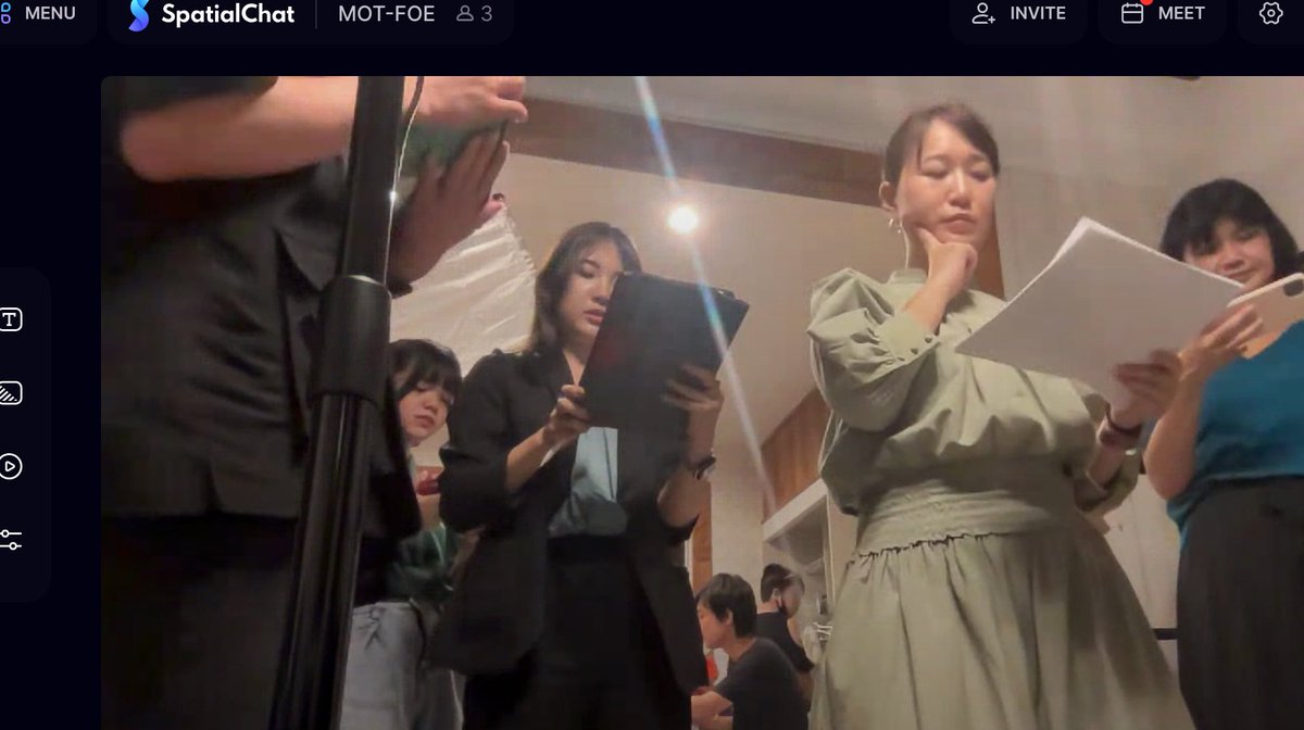 MOT_FOE's tweet image. 【2023/9/14活動報告】
有志チームでショートムービーの撮影を行いました🎬アイデア会議→本読み→撮影までタイトスケジュールでしたが、一致団結して取り組みました!使用した食材は余すことなくメンバーで美味しく頂きました🙏撮影の様子は #SpatialChat でメンバー向けに生配信も。完成が楽しみです!
