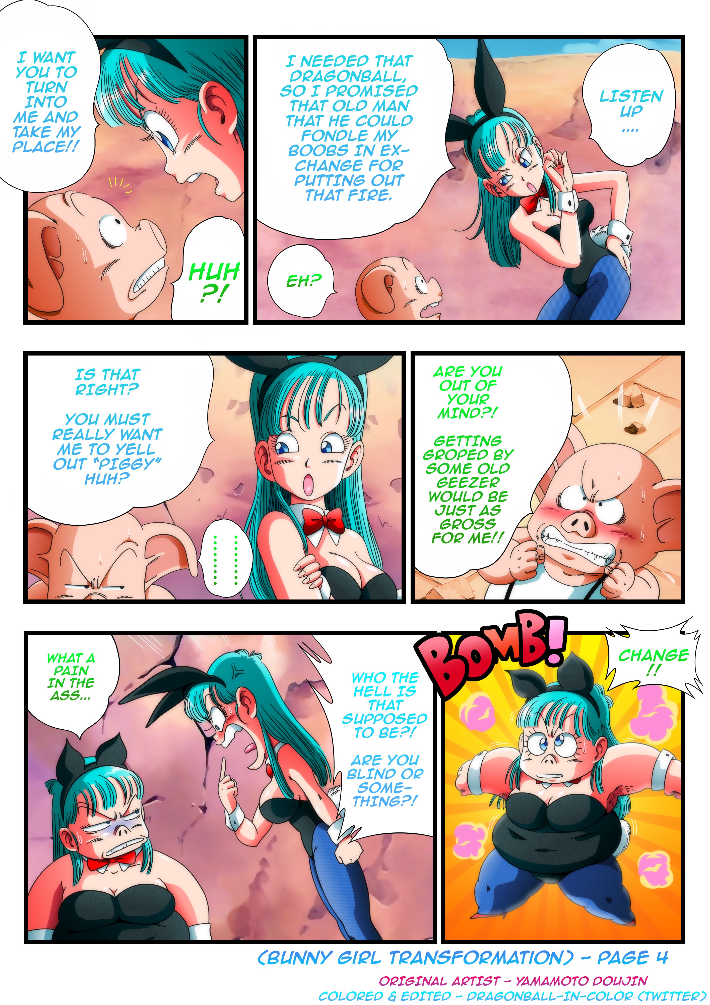 dragonball hentai bomb ❤️Bunny Girl Transformation - Pages  [2-3-4-5] - (Colored)❤️ The trap begins... 😧 Colored/Edited by me! 😤  #Bulma #BulmaBriefs #Roshi #MasterRoshi #DragonBall #Transformation #Anime # Hentai #Oolong #ItsATrap ...