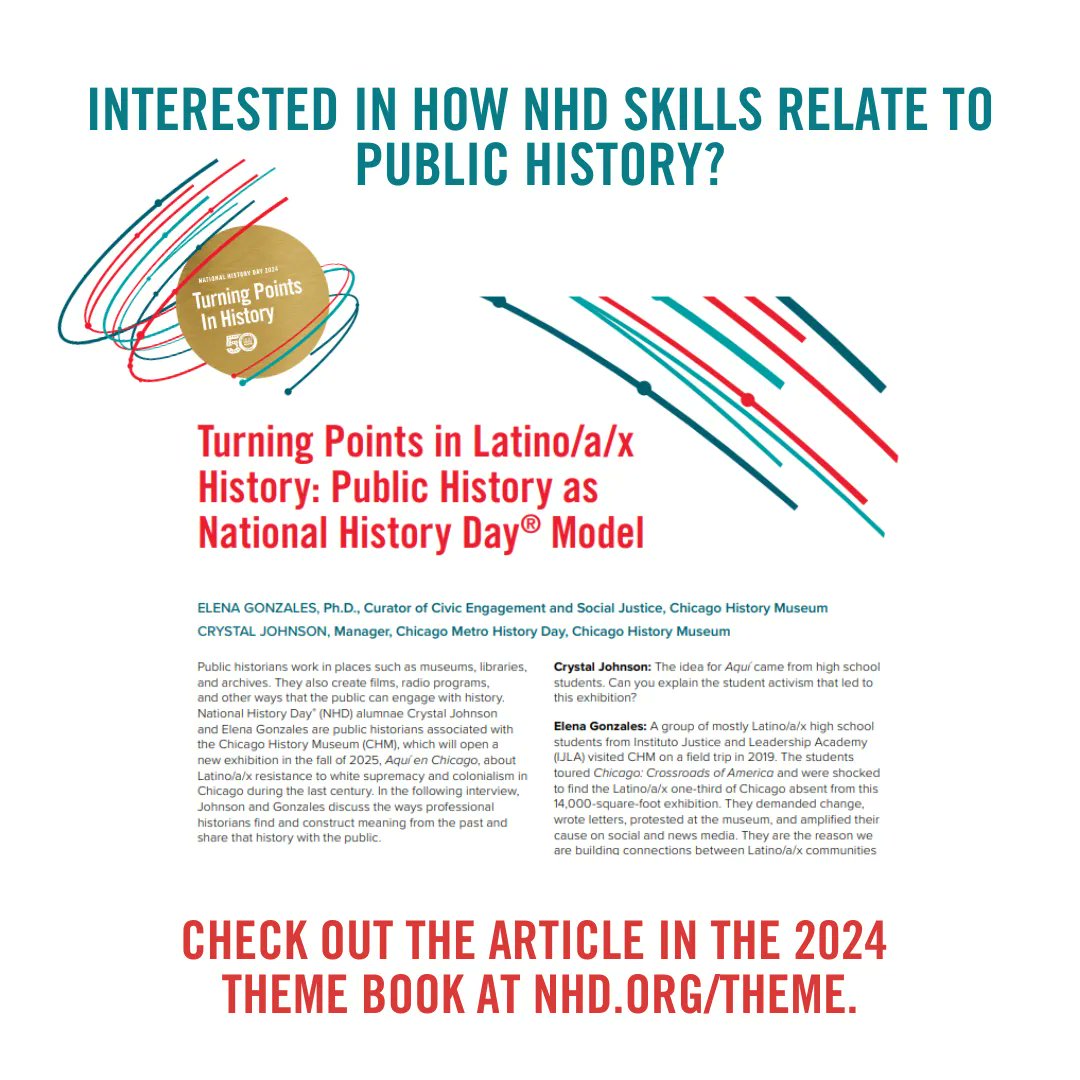 Interested in how #NHD skills relate to public history? Check out this article by the @ChicagoMuseum for further info and insight: buff.ly/3XvRMBX.