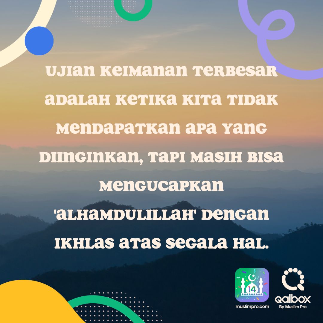 Temukan kedamaian dan kebahagiaan di setiap momen dengan ikhlas mengucapkan 'Alhamdulillah' atas semua yang kita miliki. 🤲 14 Tahun Muslim Pro ✨ Bersyukur di Setiap Langkah ✨ Merayakan 14 Tahun Kebersamaan ✨ #muslimpro #qalbox #14TahunMuslimPro #alhamdulillah #iman