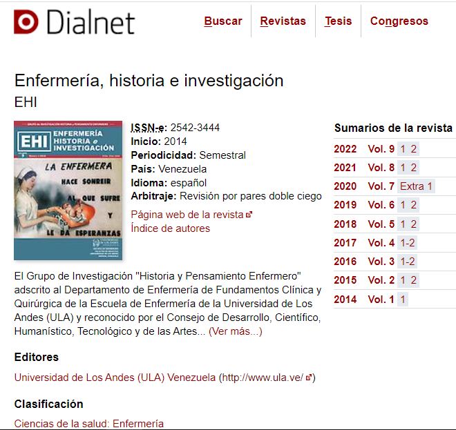 RT <a href="/GustaAlcantara/">Gustavo Alcántara</a>: Me complace comunicar que nuestra revista científica EHI ha sido indexada en Dialnet <a href="/CdchtaUla/">Publicaciones CDCHTA ULA</a> <a href="/DecanMed/">DecanatoMedicina ULA</a>