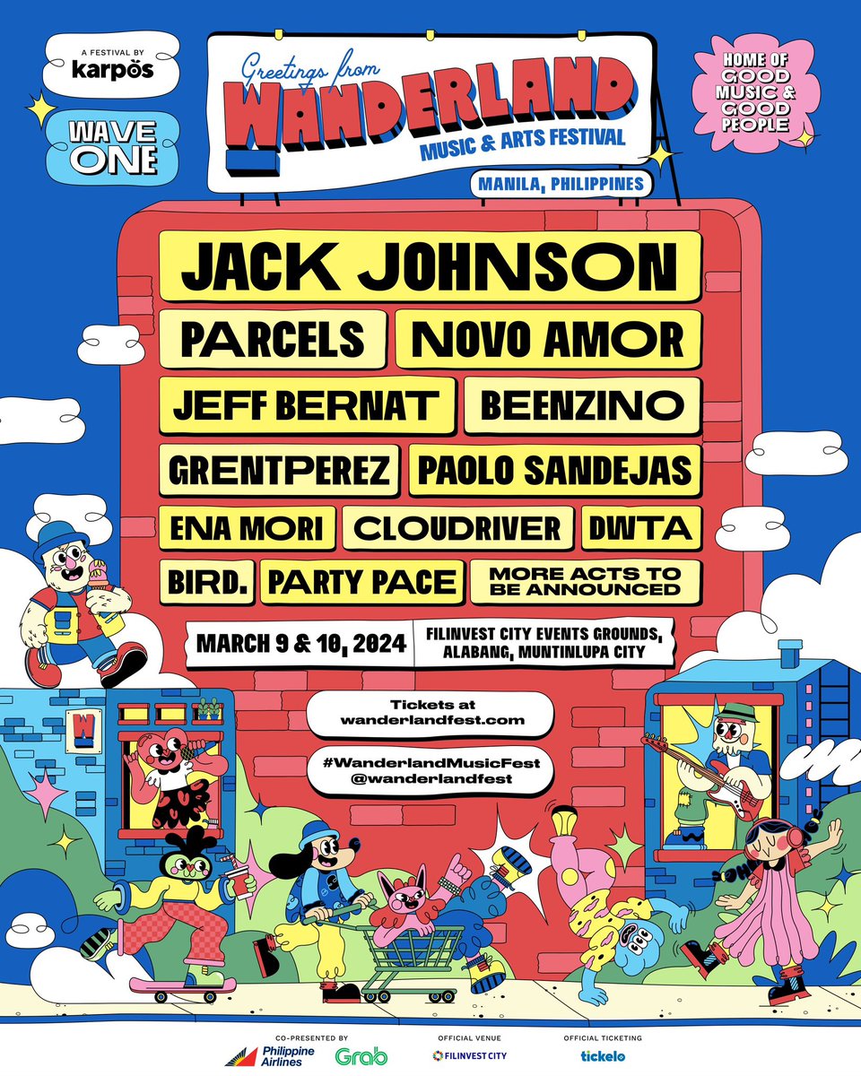 wanderlandfest's tweet photo. Wanderland 2024’s WAVE 1 LINEUP has arrived  🏡

Tickets go on-sale September 20, 12NN 🎫

Wanderland Neighborhood: Home of good music &amp; good people

March 9 &amp; 10, 2024
Filinvest City Events Grounds, Alabang
#WanderlandMusicFest https://t.co/iJ7Gta3elY