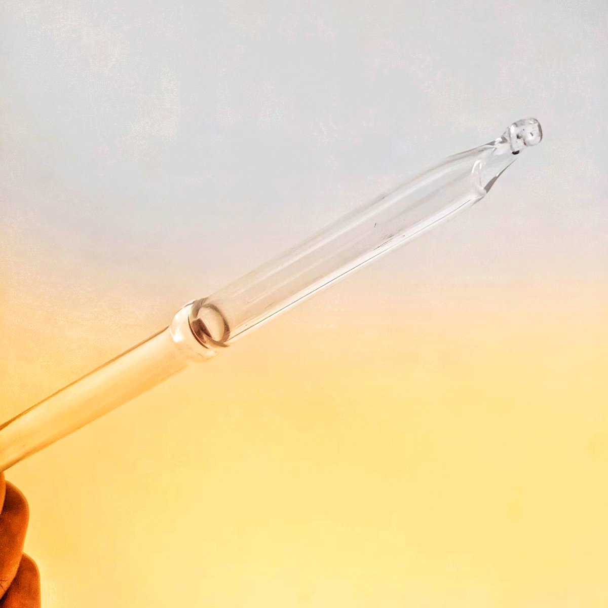 I think this is the first ever working, glass-blown Arabic calligraphy pen made in England. Created for Nastaliq Arabic Calligraphy, based on one of my bamboo pens by Master Glassblower Graham Reed.   Maybe I should look after this writing instrument...