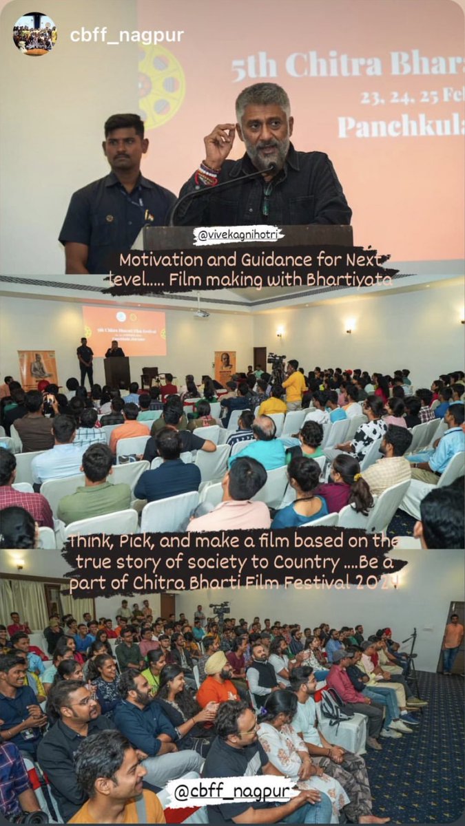 vivekagnihotri's tweet photo. Thank you ‘Chitra Bharati’ for hosting me. I am delighted to see the emergence of Indic cinema as soft power initiated by our rooted youth determined to showcase our stories on world stage. https://t.co/KZ4iZ7XPJ1