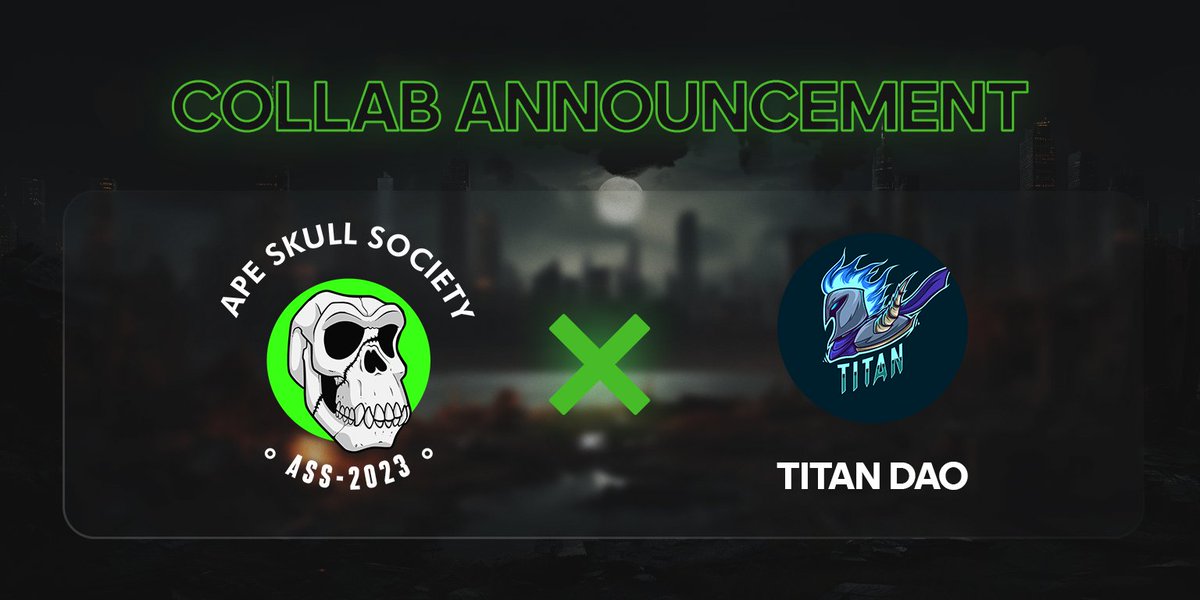 ApeSkullSociety's tweet photo. Get hyped Ape Skulls! 🚀

We're teaming up with @TheTitan_DAO to take Veridian Prime by storm! 🤝
#ASS #NFTs #polygon https://t.co/XNsVrM8s6B