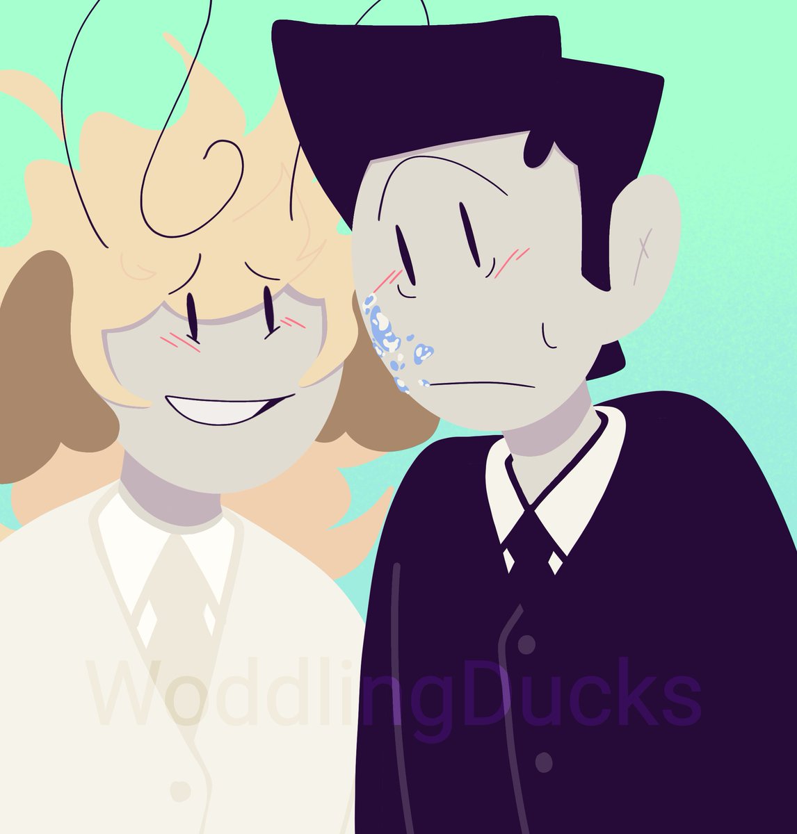 WoddlingWoddle's tweet photo. Aww wedding picture! I smashed a piece of cake into Jack's face <3 https://t.co/5xoTbw7hzI