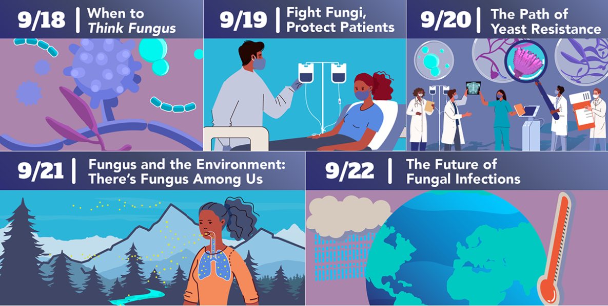 It’s #FungalWeek23! Join @CDC_NCEZID and @MSG_ERC each day in activities that raise awareness and encourage clinicians to #ThinkFungus To learn more, visit cdc.gov/fungal/awarene…