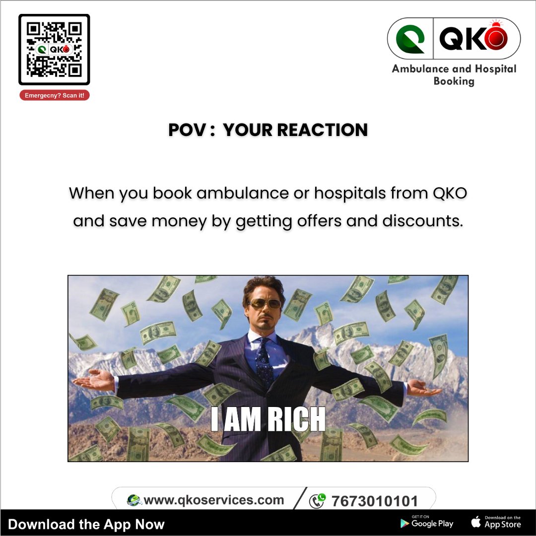 QkoServices's tweet photo. You don’t have to break the bank to get quality #medicalcare. Call QKO Services and get discounts and offers on your hospital bills.
Follow Us: @QkoServices
#mondayvibes #memes #medicalmemes #funnymeme #EmergencyCare #AmbulanceOnCall #qkoservices #Offers https://t.co/Gclaq3Wrei