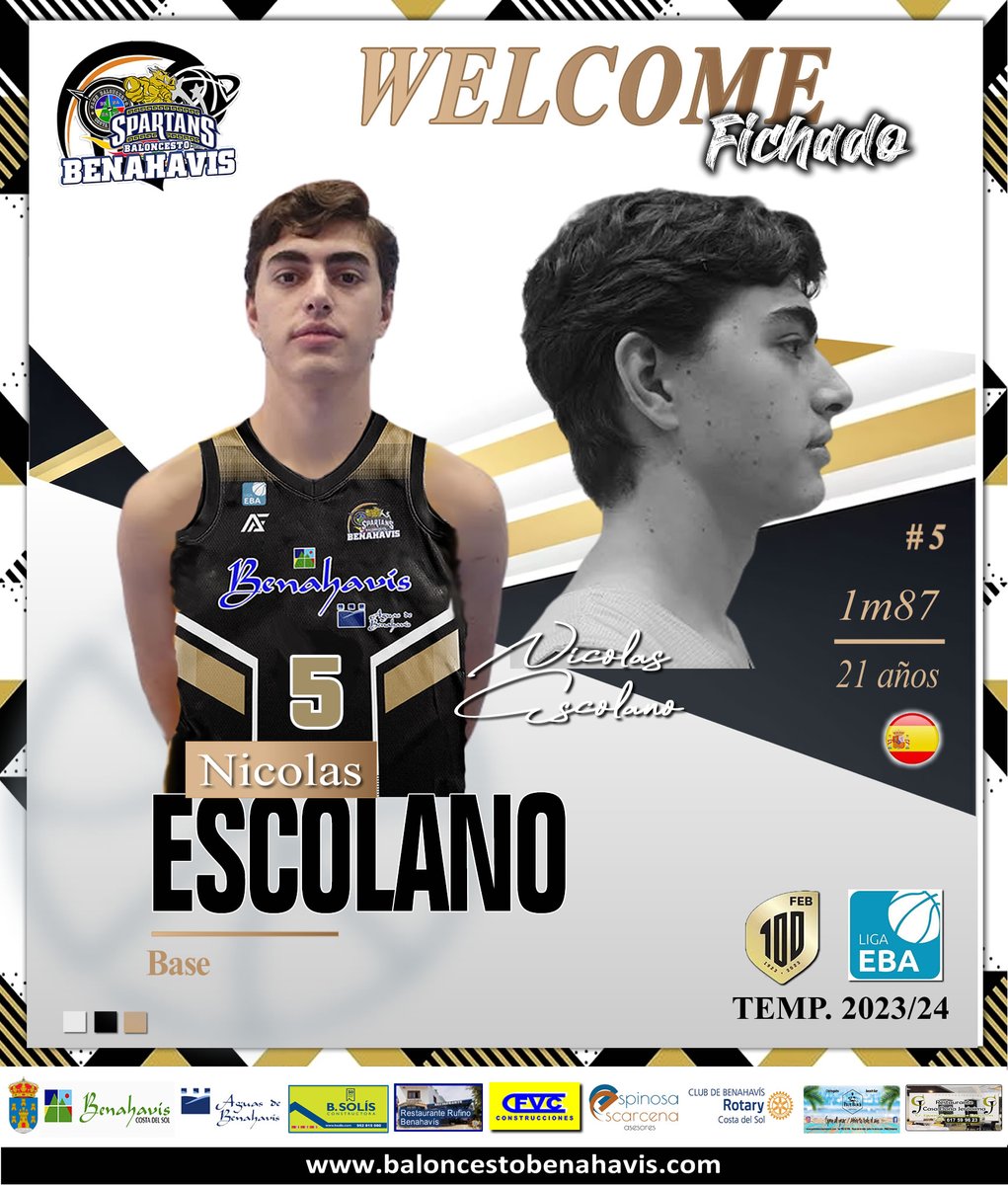 BasketBenahavis's tweet photo. 🚨⛹🏀 TEMP. 2023/2024 – LIGA EBA – FICHAJE Jugador >> NICOLÁS ESCOLANO
https://t.co/hYrqcDclJJ
@FAB_Andaluza @FAB_Malaga @MenaCastilla @aytodebenahavis @aruizmac @Acedotor @notodoesACB @ActualidadEba @zonadebasquet @RotaryBenahavis https://t.co/ZIjmt6cqU6