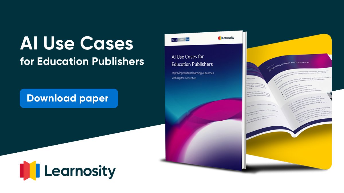 learnosity's tweet photo. Curious to explore how AI can positively impact your educational publishing endeavors? 📘

Unlock the knowledge you need in our new eBook, developed in collaboration with @TalkThinkDo. Download it here 👉 https://t.co/vQHq9qdZWC https://t.co/AJcP8dekJJ