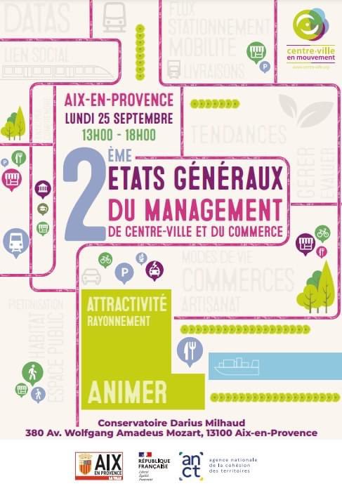 CCI_AMP's tweet photo. Grandement impliquée dans la redynamisation des centres-villes de notre territoire, la #CCIAMP est partenaire des 2èmes Etats Généraux du management du centre-ville et du commerce qui se déroulera à Aix-en-Provence lundi 25 septembre prochain 📅

Référents commerce des collectivités, associations de commerçants, inscrivez vous pour participer à cette journée qui mettra en lumière les actions menées à travers la France pour le renouveau et la redynamisation des centres-villes.

Toutes les informations et inscriptions 👉 https://t.co/OpPAjRU4ER