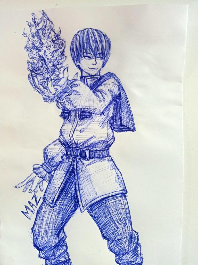 Amazigh_Legend's tweet photo. My first drawing on this profile, here's a quick sketch of Orochi Chris from KOF XV done with a blue pen 🖊️
Hope you like it ^^

#KOFXV #Art #sketch #penart https://t.co/3cZHIDRRse