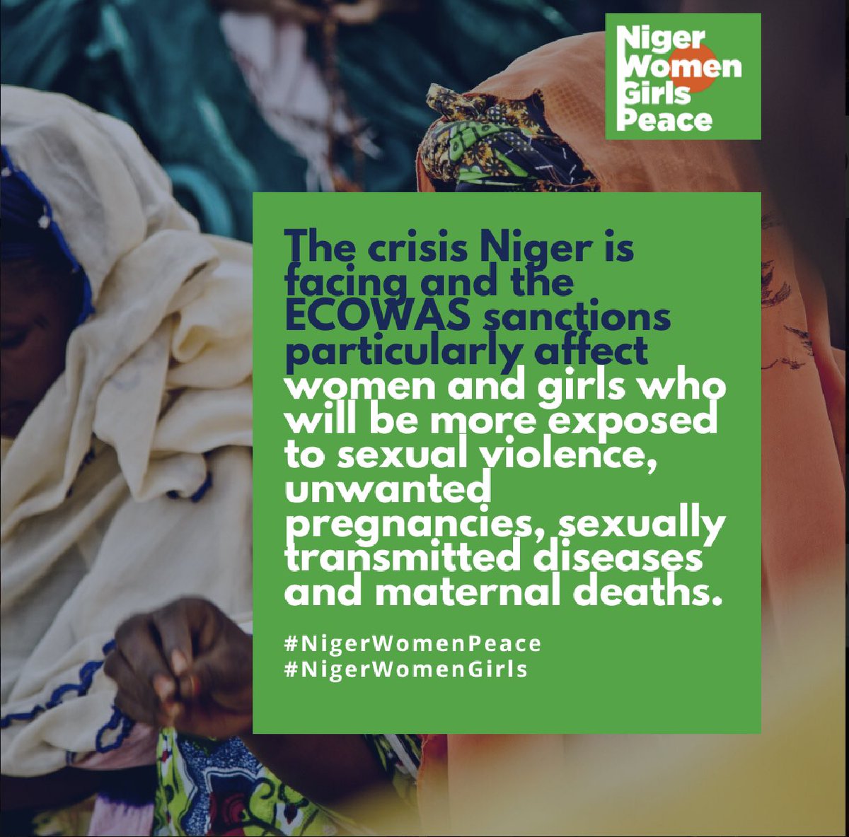 unwomenNiger's tweet photo. The crisis in #Niger and the #ECOWAS sanctions particularly affect #women and #girls, who will be more exposed to sexual violence and unwanted pregnancies.
#NigerWomenPeace

@NigerFemmesPaix @SNU_Niger @unwomenafrica @unfpaniger https://t.co/SBQfxviNdV