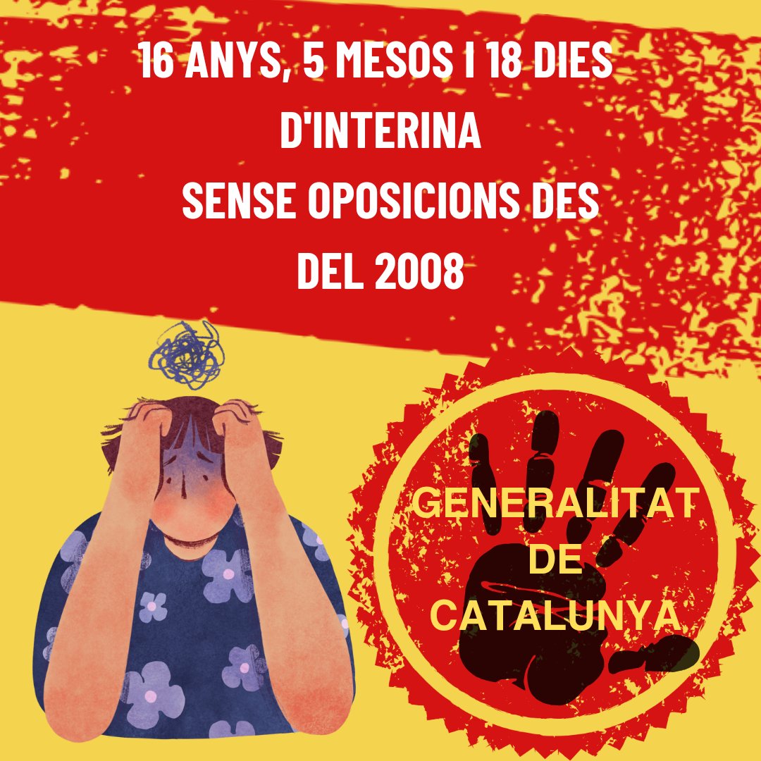 PAPEGC's tweet photo. Treballar a la #generalitatdecatalunya et garanteix molts anys d'interinitat. Un altre cas d'una abusada per d'aquesta administració pública. 
➡️Ni un 68.5 al concurs de mèrits et podrà salvar!
Fins quan seguireu maltractant els vostres treballadors @govern ?
#ProuAbus
#fixesaJA https://t.co/6U0UuNYOlH