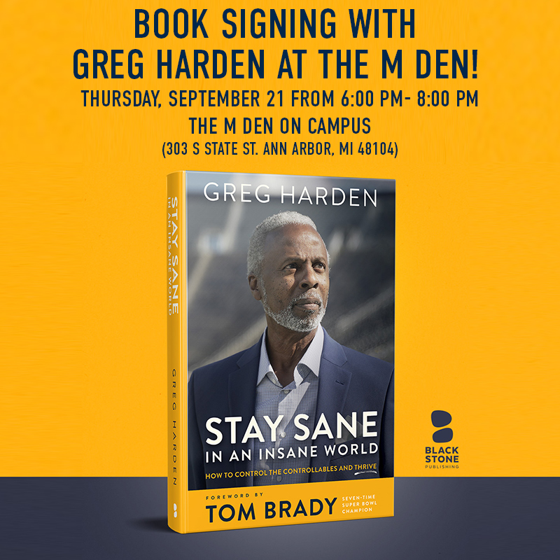 Come meet the NYT best-selling author, Greg Harden, at The M Den this Thursday! bit.ly/3rh9nSy #GoBlue #GregHarden #TheMDen