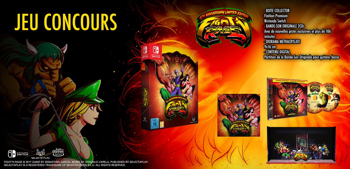 MaxEnt_FR's tweet photo. NOUVEAU JEU CONCOURS ! 🤩🎁

Gagnez la superbe Édition Limitée 5th Anniversary de FIGHT'N RAGE sur Switch ! 🤜💥

- Suivez @JustForGames_FR et @SelectaPlayInt ✅
- Retweetez ce post 🔁
- Mentionnez un ami de baston en réponse 🥊

📅Fin le 02/10/23 https://t.co/w9yxaCo7MX