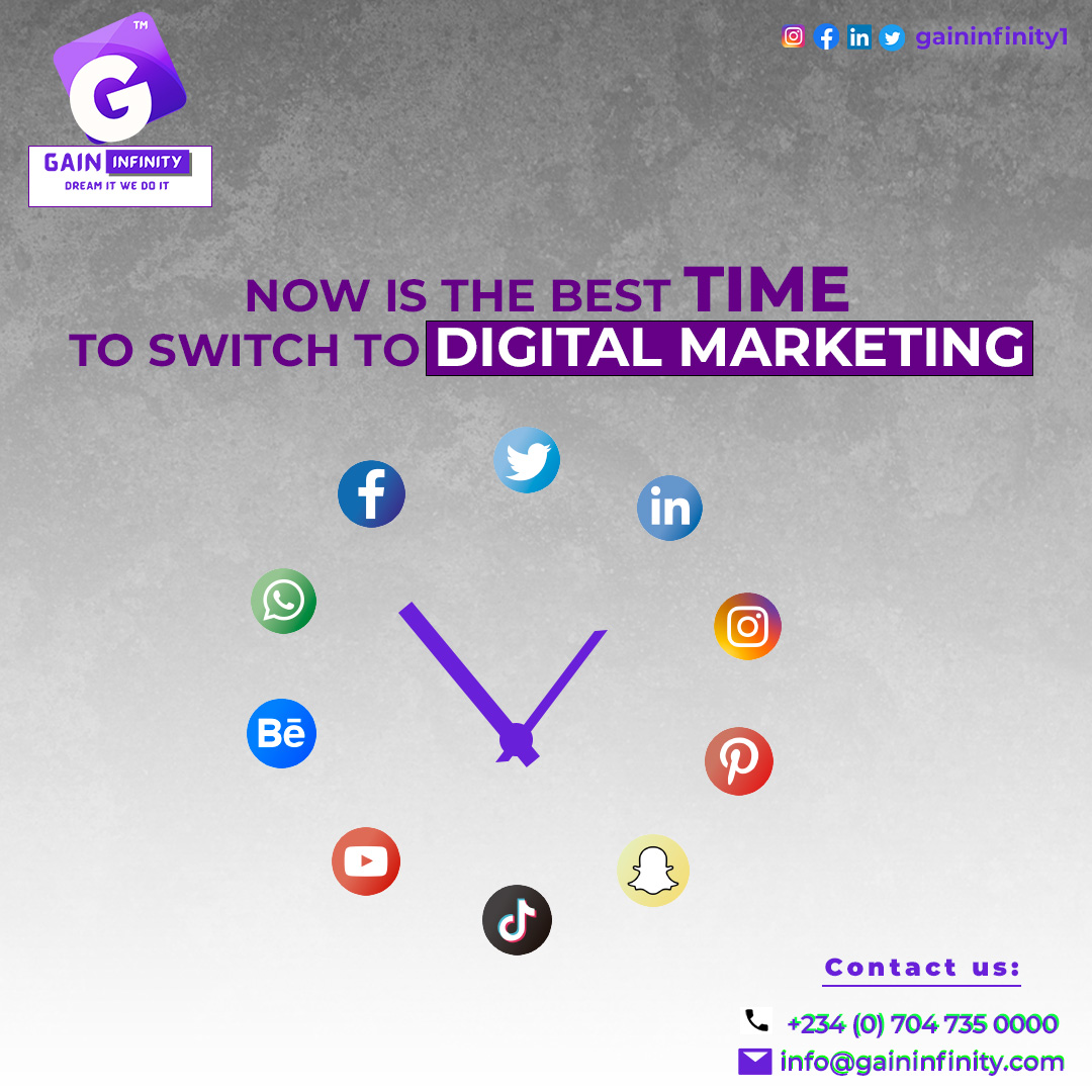 Still waiting! Still thinking!! Now is the best time to begin using Digital Marketing for your business @gaininfinity1 can get you started DM us today #gaininfinity1 #nowisthetime #getstarted #digitalmarketing