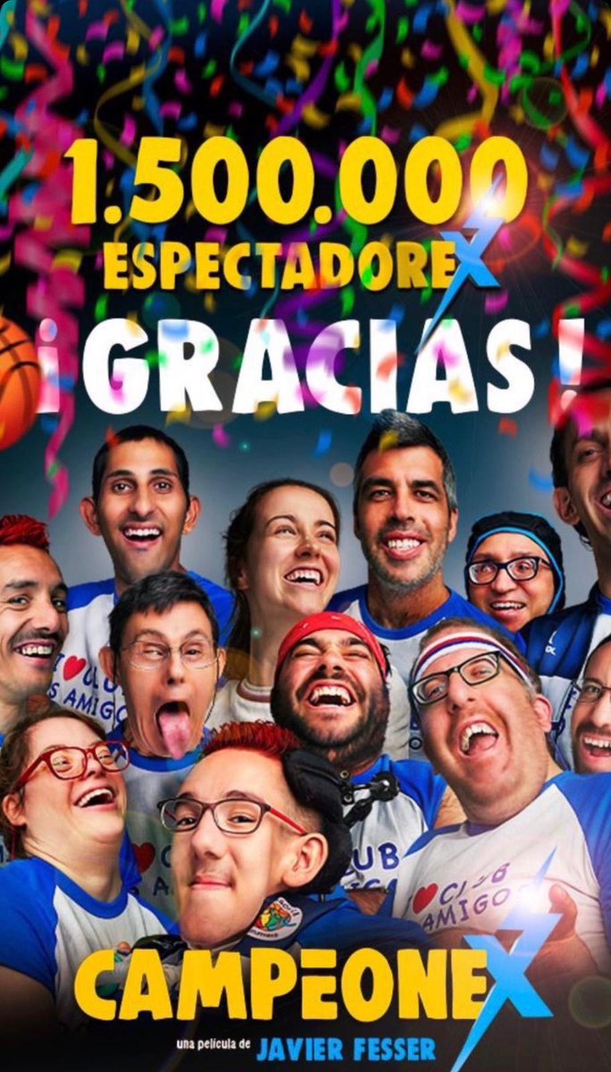 ¡Más de 1,5 millones de espectadores ya han visto #Campeonex! 😱

Gracias infinitas a todos los que habéis ido al cine a verla y gracias también por todas las felicitaciones que nos llegan a través de las redes sociales. 👏

<a href="/CampeoneX_/">CampeoneX La Película</a> <a href="/MovistarCine/">Cine en Movistar Plus+</a> <a href="/rtve/">RTVE</a> <a href="/Universal_Spain/">Universal Pictures</a>