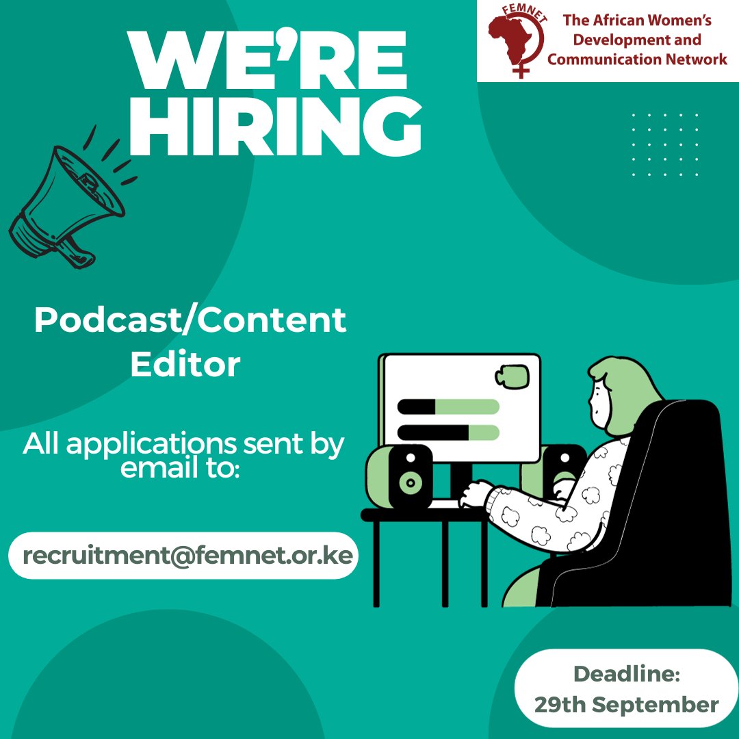 FemnetProg's tweet photo. 🎙️📝 Are you passionate about storytelling through audio and words? We're seeking a creative and detail-oriented editor to craft engaging podcast episodes for the Dada Power Podcast to help us captivate our audience. Click on the link to apply: 
https://t.co/3rE6x4CimW https://t.co/yVqiLDu5nF