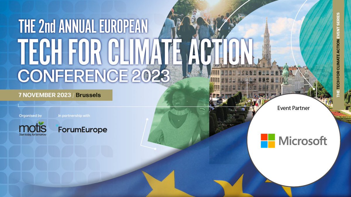 The Tech for Climate Action Event Series (@motiscoevents) on Twitter photo 📢 Thank you to <a href="/MicrosoftEU/">Microsoft European Affairs</a>'s team for their support of this year's EU Tech for Climate Action Conference - techforclimateaction.com/europe
📆 7 November
📍 The Stanhope Hotel. Brussels
#leadership #climateaction #eupolicy #AI #EUgreendeal 📢 Thank you to <a href="/MicrosoftEU/">Microsoft European Affairs</a>'s team for their support of this year's EU Tech for Climate Action Conference - techforclimateaction.com/europe
📆 7 November
📍 The Stanhope Hotel. Brussels
#leadership #climateaction #eupolicy #AI #EUgreendeal
