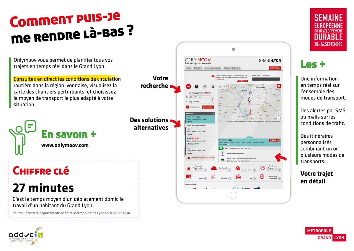 A l'occasion de la semaine européenne du développement durable, l'@ADDVC vous fait découvrir chaque jour des outils et applications pour faciliter vos déplacements sur la #ValléedelaChimie #ESDW2023