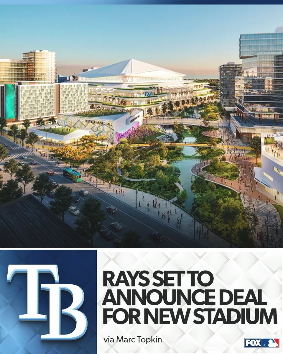 MLBONFOX's tweet photo. The Rays are set to announce a deal for a new stadium in downtown St. Petersburg, per @TBTimes_Rays https://t.co/q1WmkACmAL