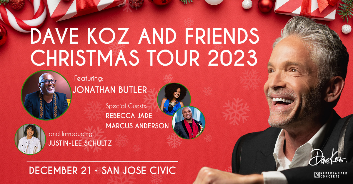Join us this holiday season! 🎁 @DaveKozMusic and Friends bring the 26th anniversary edition of the longest-running jazz-based Christmas tour to San Jose on Thurs, December 21st! Tickets go on sale this Friday at 10am.