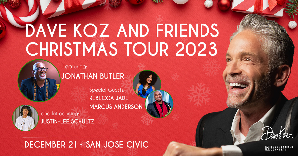 Join us this holiday season! 🎁 <a href="/DaveKozMusic/">Dave Koz</a> and Friends bring the 26th anniversary edition of the longest-running jazz-based Christmas tour to San Jose on Thurs, December 21st!

Tickets go on sale this Friday at 10am.