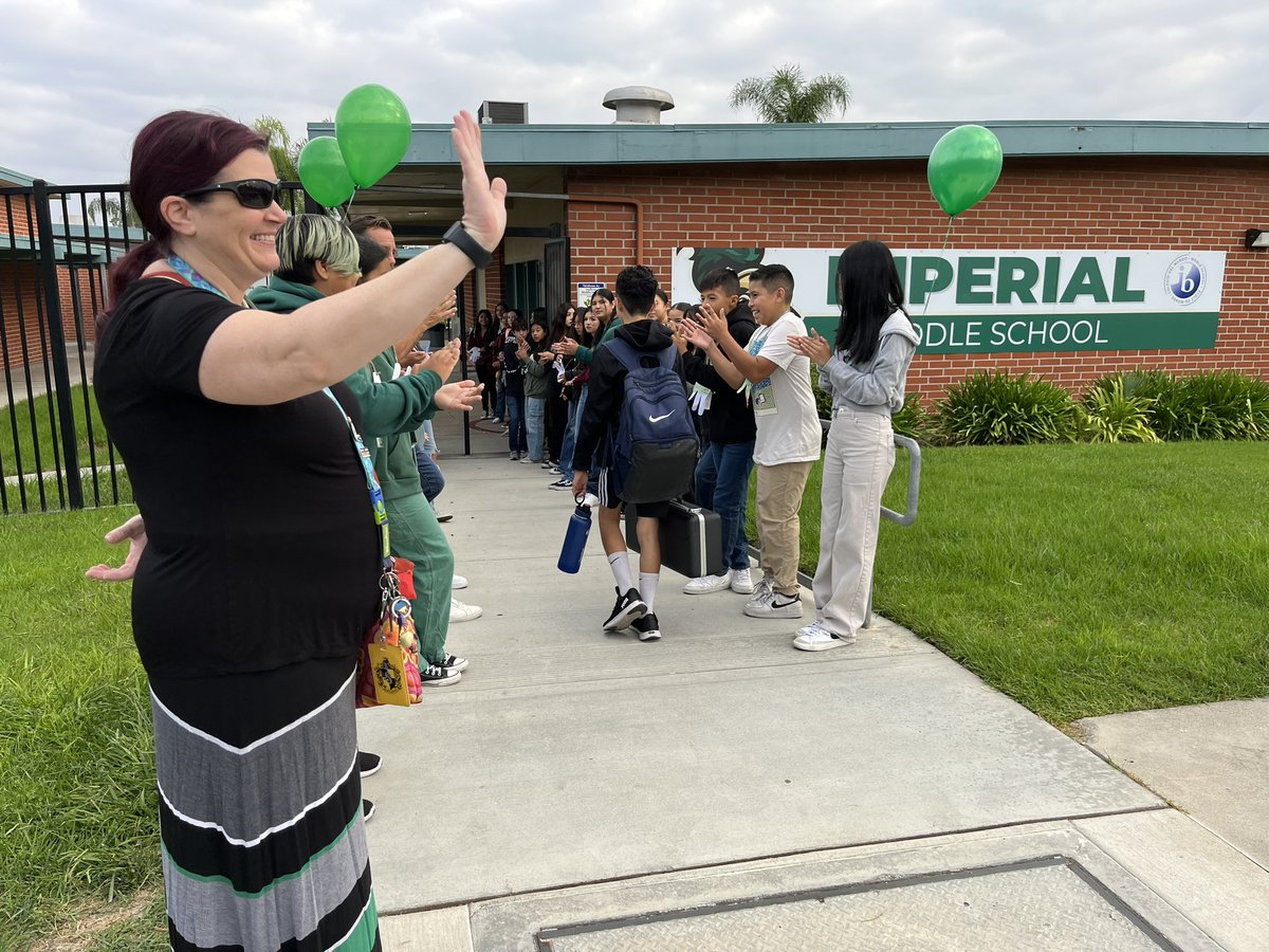 It’s Start with Hello week at Imperial Middle School. Students are greeted with a big hello from our staff, ASB, and PALS program today. #LHCSD