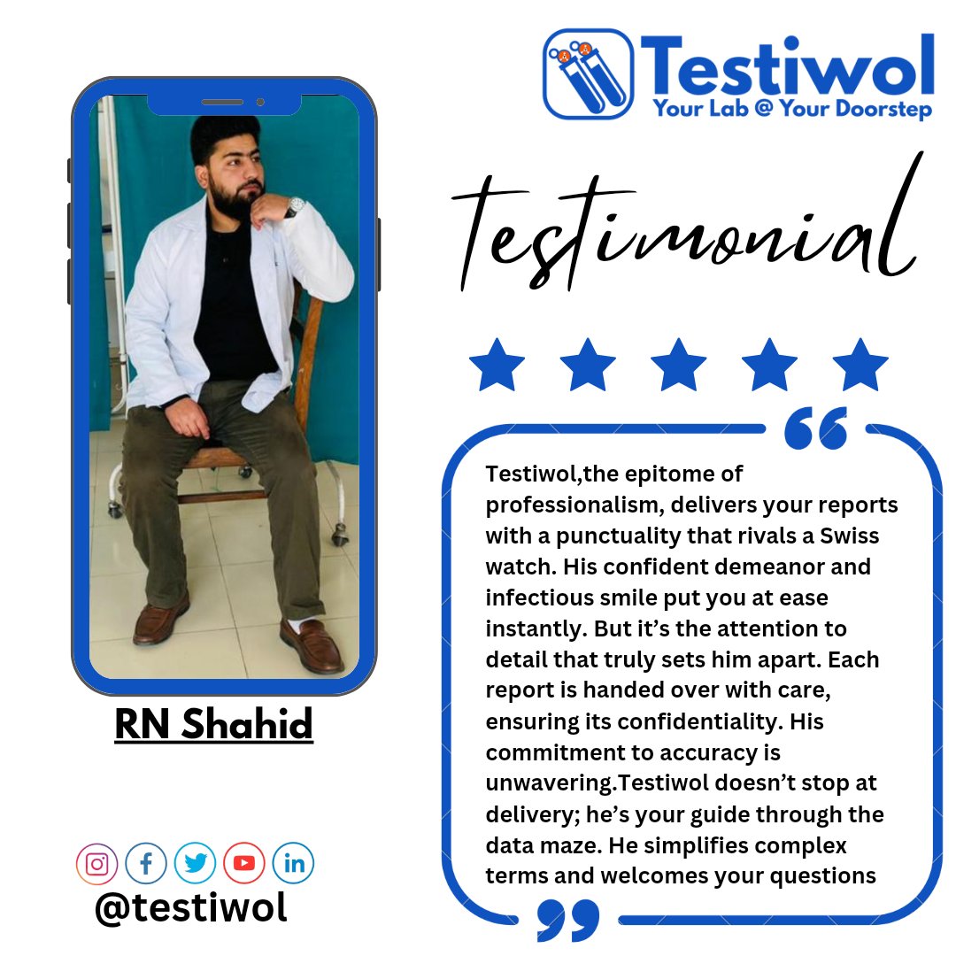 testiwol's tweet photo. Client Testimonials 
Book Blood Test Online From Any Lab Of Your Choice 
#testiwol @testiwol #bloodtest #homecollectionservice #samplecollection #sampleblood #bloodtestonline #bookbloodtest #health #lab https://t.co/QFqOqnxdvX