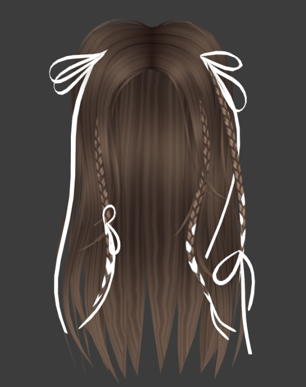 Dark Brown Tied Braids Long Hair - Roblox