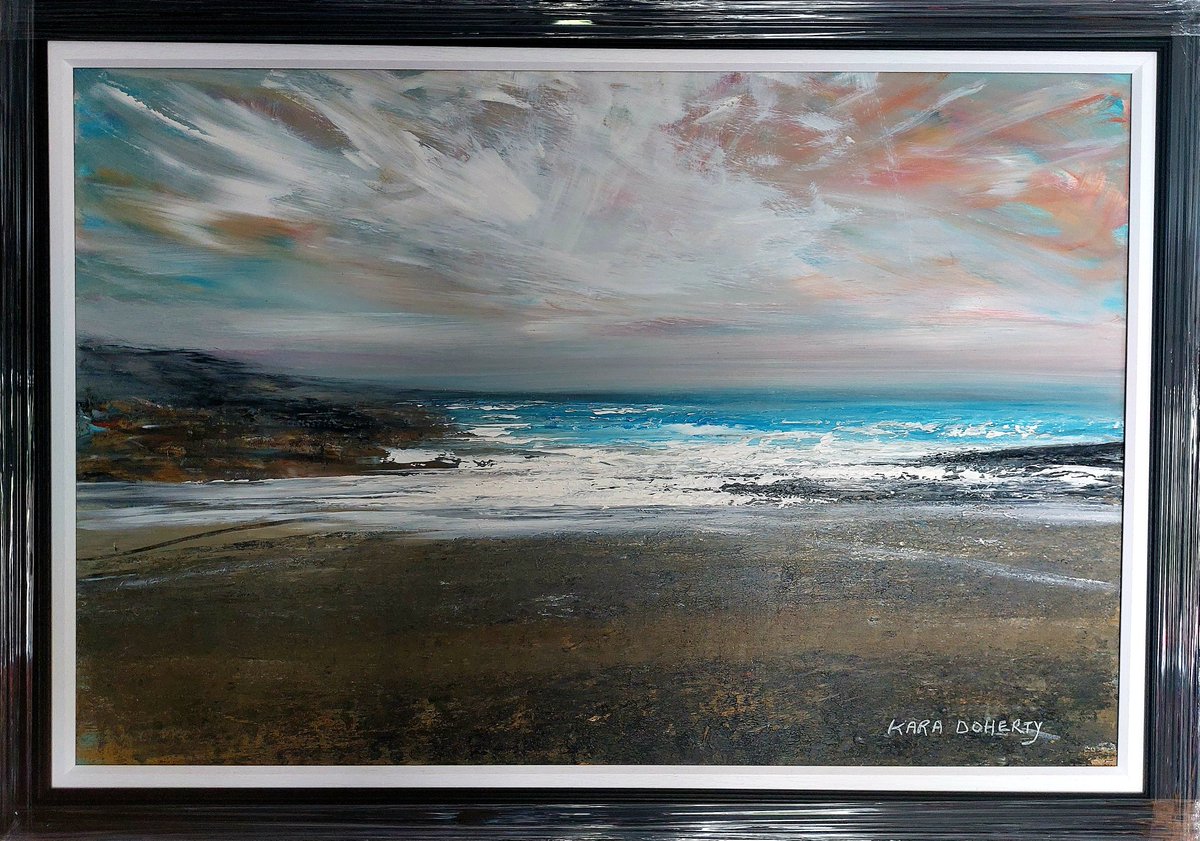 Super large Seascape
White strand
Co clare
Framed in a solid wood frame
134 cm x 94 cm

#whitestrand 
#coclare 
Enquiries karadoherty181@gmail.com