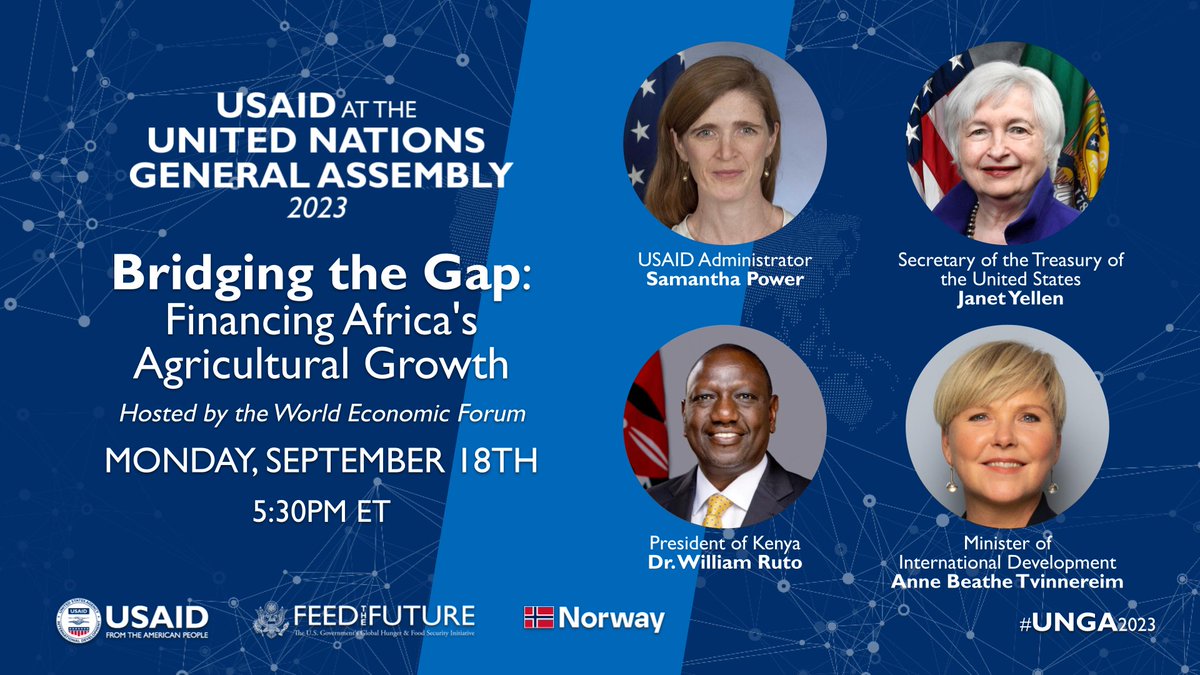 Agricultural small & medium businesses are Africa’s largest employer and economic engine, but need financing support. At 5:30pm ET today, learn how USAID, @FeedtheFuture & partners are taking action for these businesses and African #foodsecurity: youtube.com/watch?v=HNI9zD… #UNGA