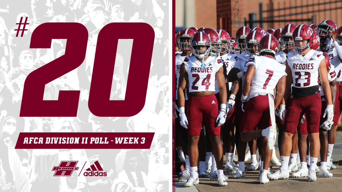 ReddiesFB's tweet photo. Cracking the Top-20 in week 3. 📈

Got us a Top-20 matchup in Arkadelphia this weekend. 🥶🔥

#CodeRed https://t.co/Ok2cRmg9jH