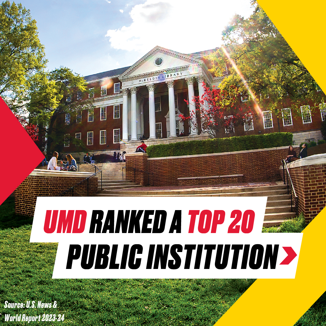 UofMaryland's tweet photo. Breaking news: #UMD has achieved our highest-ever overall ranking in @usnews! 🎉 Together, we have earned a reputation as one of the premier universities in the world. 

Find even more rankings: https://t.co/foqx2MyIas https://t.co/PxKopBLhtU