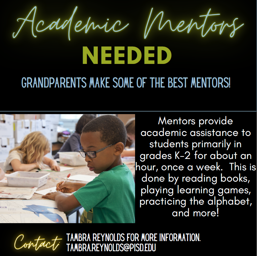 We’re in need of Academic Mentors.  Please complete the form below if you’re interested.  Also, if you haven’t already, please go to plano.voly.org to fill out a background check.

Academic Mentor: docs.google.com/forms/d/e/1FAI…
Background Check: plano.voly.org