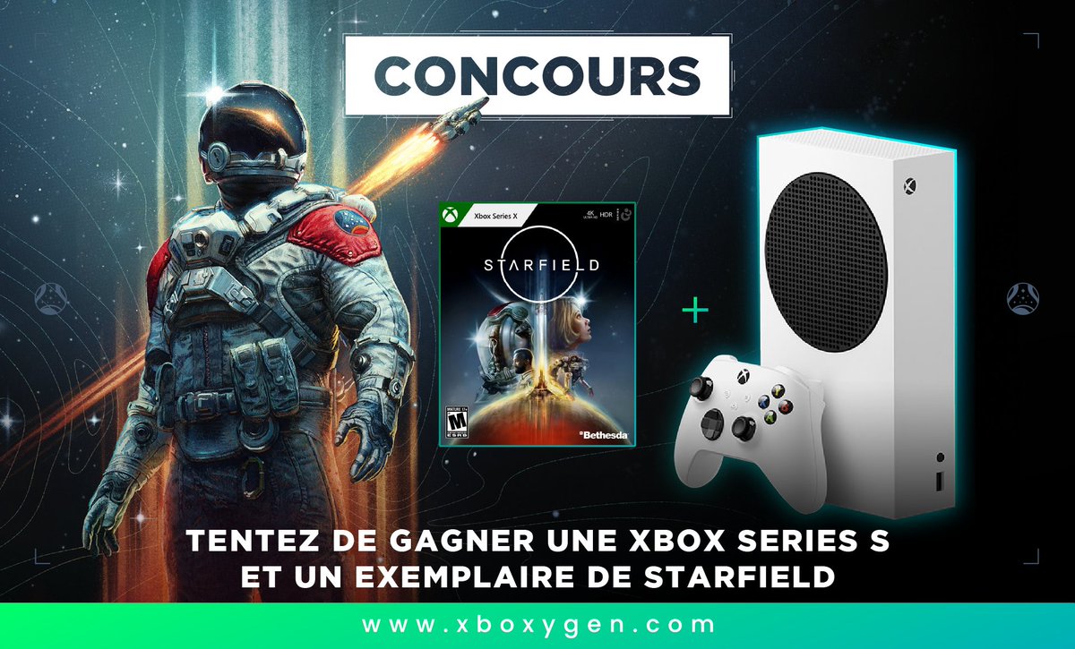Xboxygen's tweet image. 🎁 Concours

🚀 Starfield est disponible, une console Xbox Series S + le jeu à gagner pour partir à l'aventure !

Pour participer :
✅ RT &amp;amp; Follow @Xboxygen
✅ Mentionner #StarfieldXboxygen

🍀 TAS le 02/10