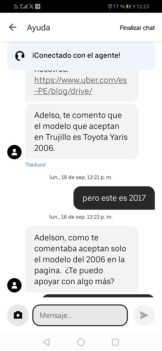 adelsosuarez's tweet photo. No dejes que el síndrome del impostor haga que no optes a una startup, el personal de uber tiene configurado que solo aceptan vehículos viejos como el 2006, @platzi que opinan. https://t.co/1kOrACXNAN