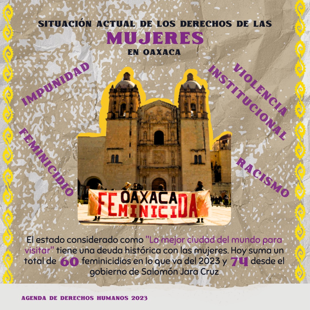 CodigoDH's tweet photo. En #Oaxaca, la violencia contra las mujeres permea los mecanismos de acceso a la justicia y los propios derechos humanos. Por ello, es necesario enunciar las vivencias de impunidad, corrupción y racismo que afectan a las mujeres.

#AgendaDDHH @FISCALIA_GobOax @SSO_GobOax @GobOax https://t.co/v65VQQ7Ktt